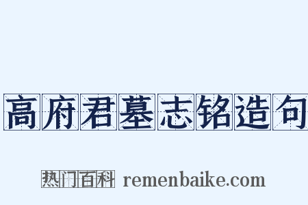 高府君墓志铭造句是什么意思的图片